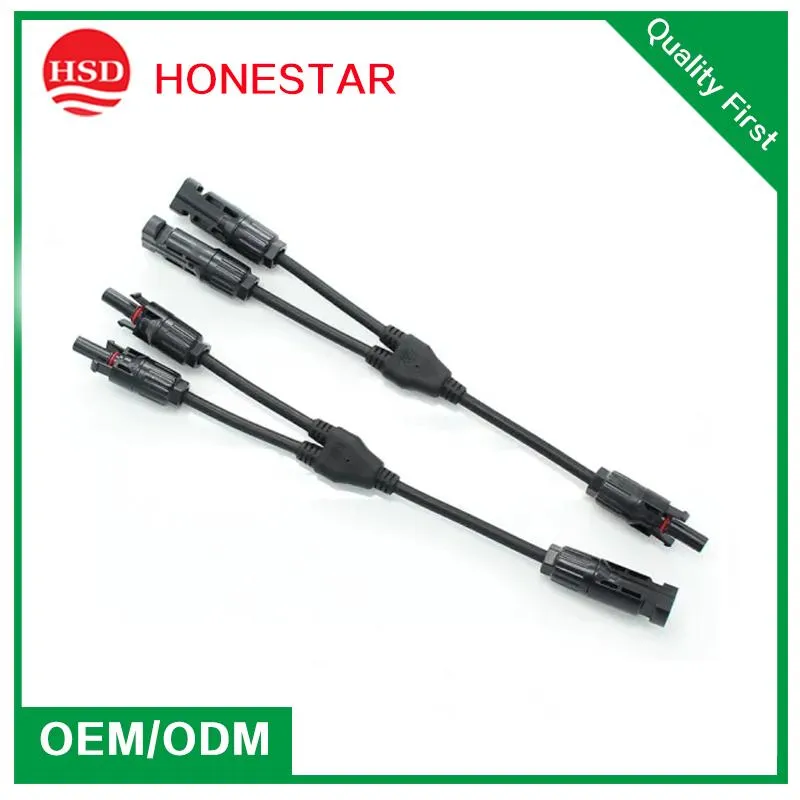 2 in 1 Mc4 Branch Y Adapter Connectors M/M/F for Solar Panels Cable