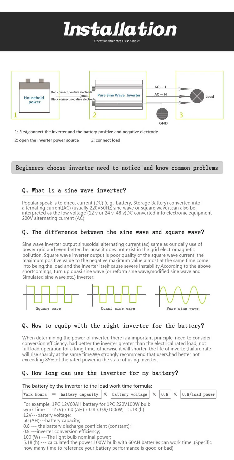 4500W DC to AC Solar Power Inverter