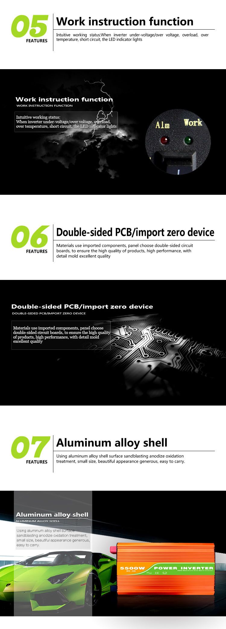 5500W off Grid High Frequency Solar Inverter