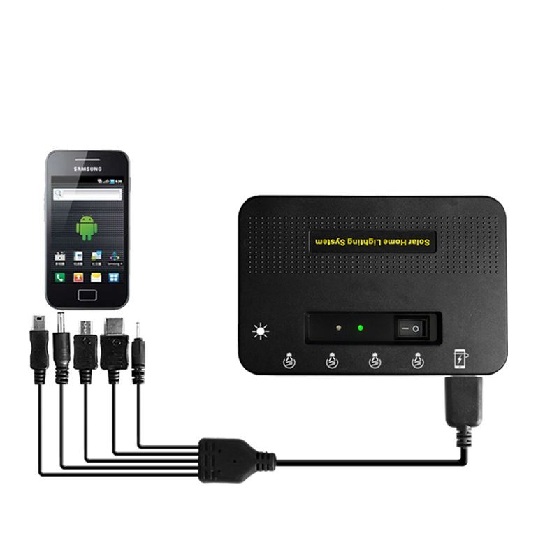 8W off Grid with 4PCS LED Bulbs Solar Energy System