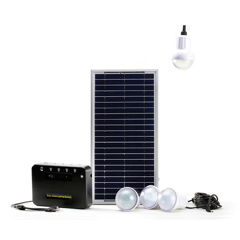 8W off Grid with 4PCS LED Bulbs Solar Energy System