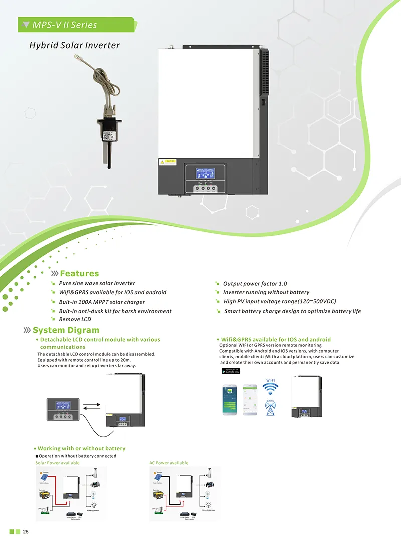 China off Grid Solar Power System for Home 5500W Solar Kit with Removable LCD Controller Panel WiFi MPPT Parallel Function
