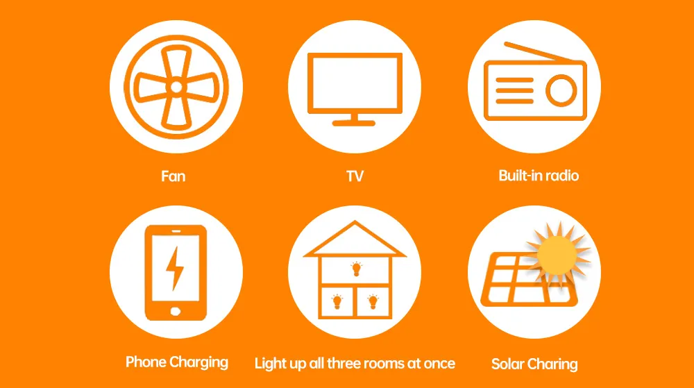 Fan and TV Rechargeable 12V/13000mAh CE RoHS Solar System Home Lighting