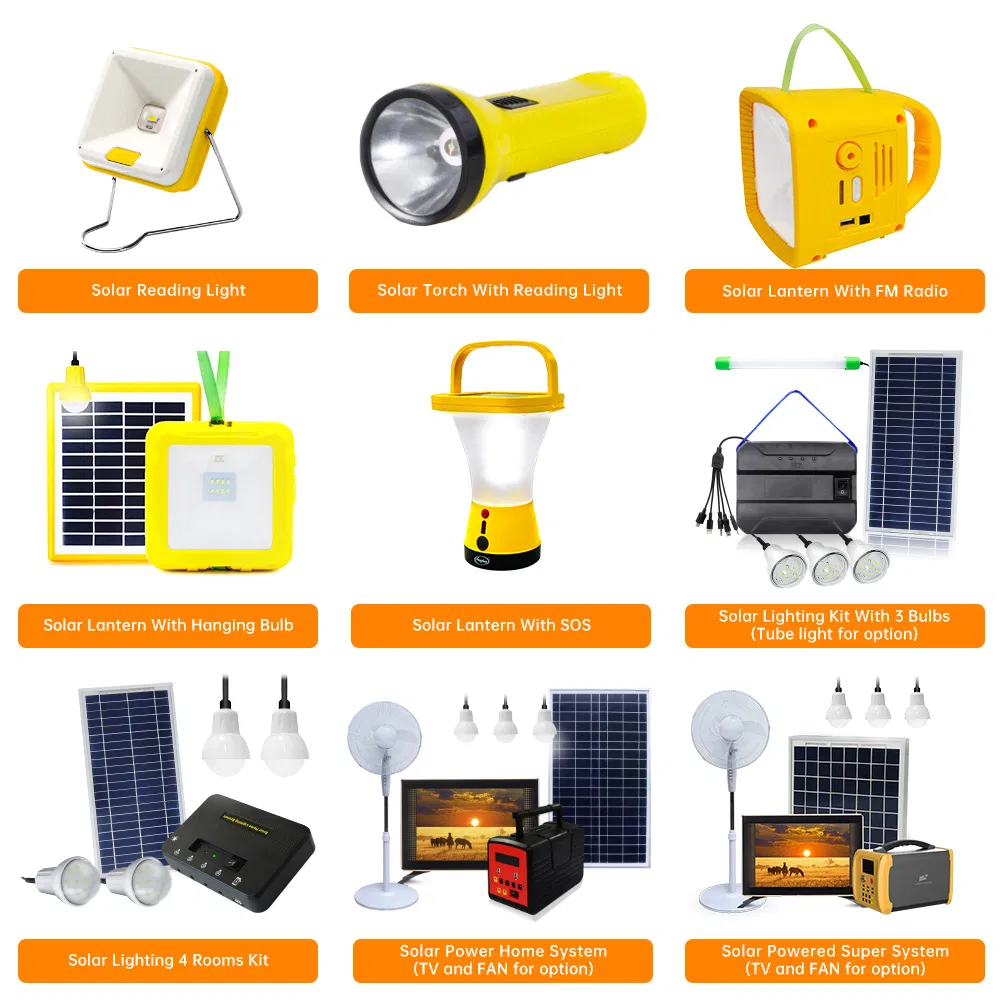 Fan and TV Rechargeable 12V/13000mAh CE RoHS Solar System Home Lighting