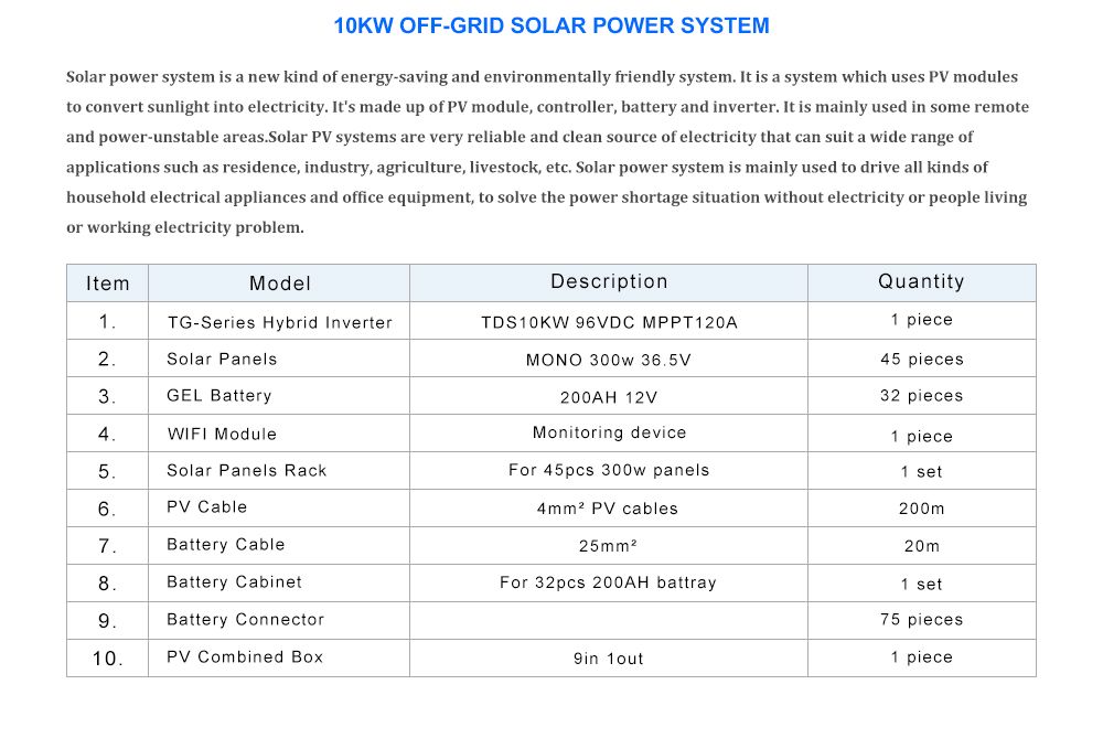 High Quality Cheap Price Commercial or Industrial 12kw Solar System Power Plant for Sale