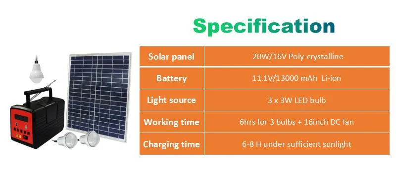 Multi Solar Power System Home Lighting System with 19 Inch TV for Family Watching Solar Energy System