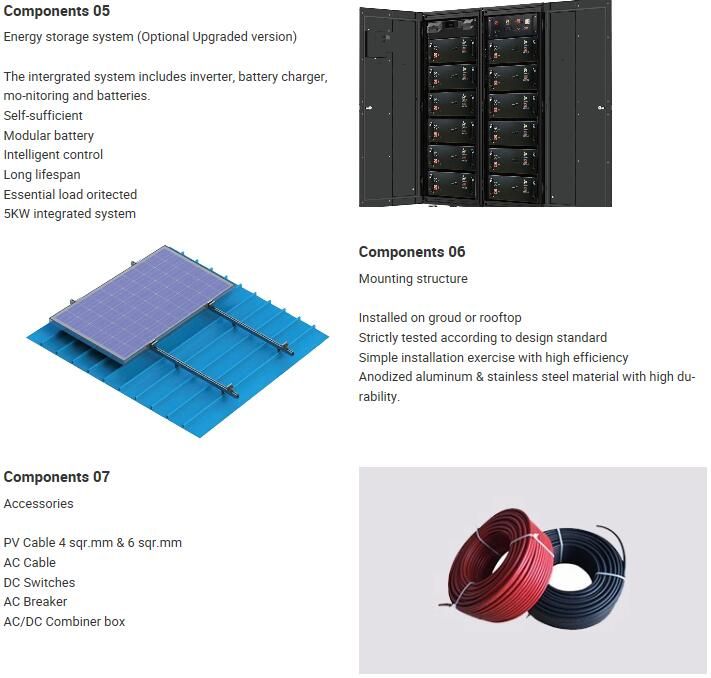 Professional Home Design Ground 10kw off Grid Solar PV Power Storage System