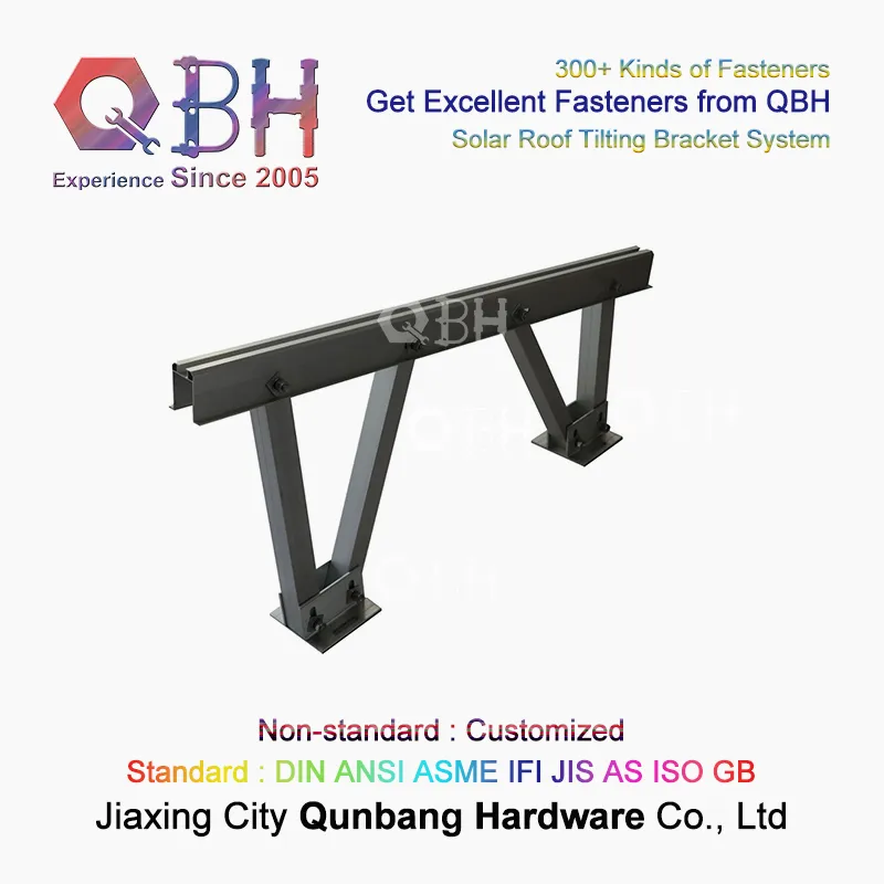 Qbh Customized Adjustable Environmentally-Friendly Roof Roofing Photovoltaic PV Solar Power Energy Panel System Rack Bracket for Car Parking Lot