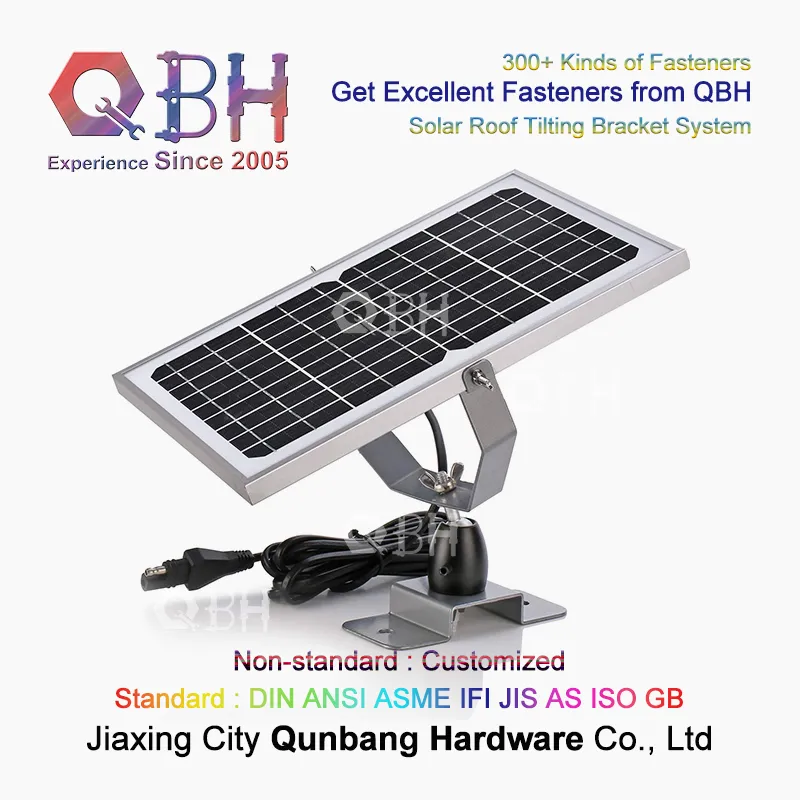 Qbh Customized Aluminum Alloy Extrusion Guide Rail Solar Energy Roof Tilting Bracket System Object for Photovoltaic PV Solar Energy Power Panel Solar Module