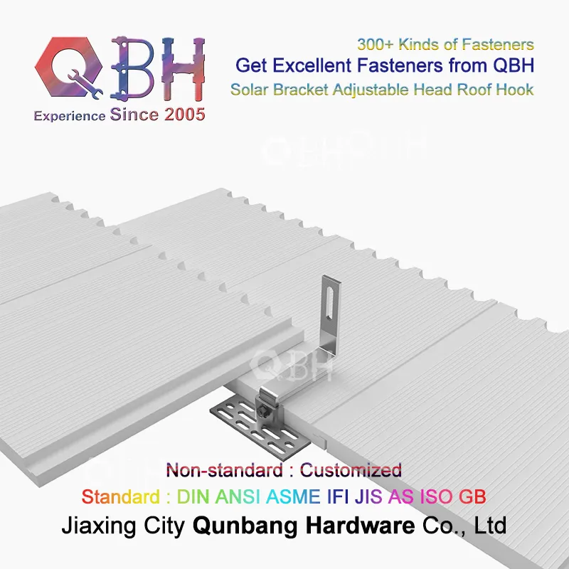 Qbh Customized Home Civil/Industrial/Commercial Use Aluminium Alloy Extrusion Guide Rail Tilting Tilte Sloping Roof Roofing Mounting Brackets Solar Panel System