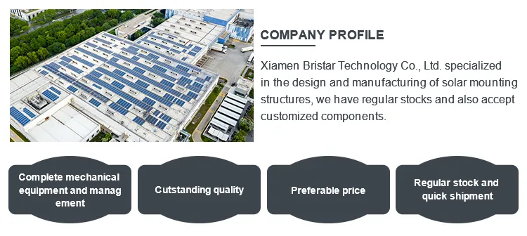 Raw Material Process Solar Panel Mounting Structure China Manufacture Solar Roof Panel Rack