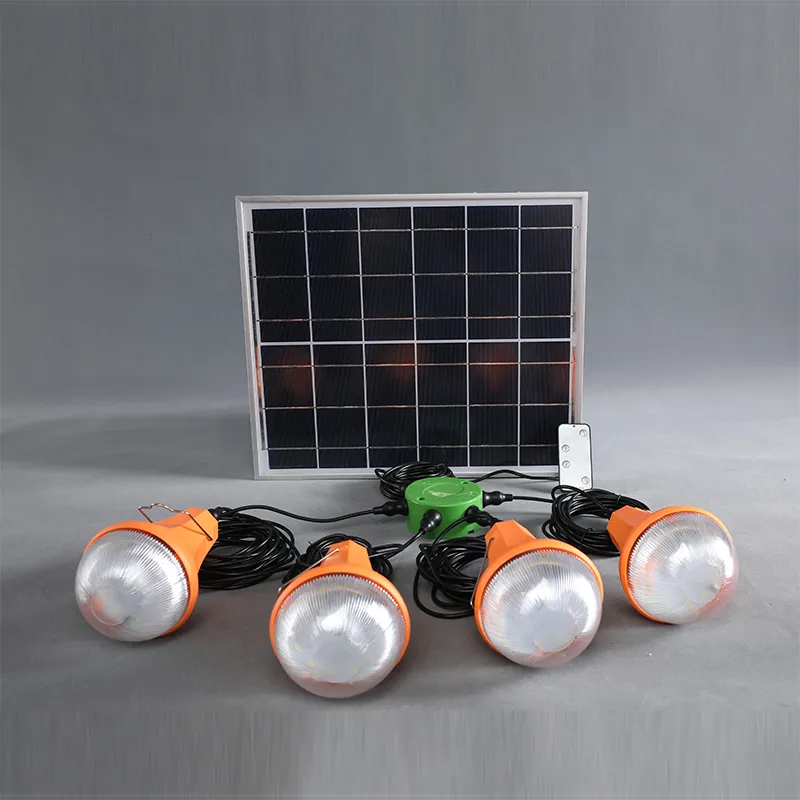 Solar Generator Lighting Home System Kit 52LEDs 11V 12V 10W with Solar Panel USB Lamps
