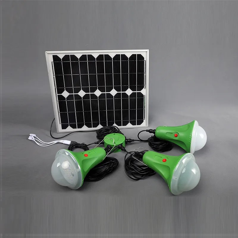 Solar Generator Lighting Home System Kit 52LEDs 11V 12V 10W with Solar Panel USB Lamps