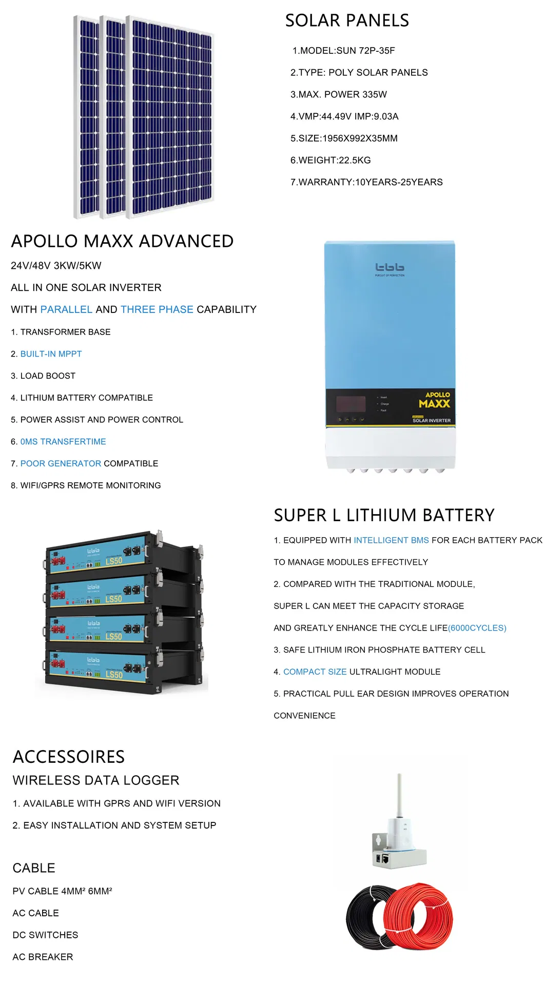 TBB Heavy Duty Home Solar Energy System 5kw 10kw 15kw 30kw off Grid Hybrid Solar Power System for Energy